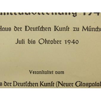 Katalog över konstutställningen Grosse Deutsche Kunstausstellung i München 1940. Espenlaub militaria